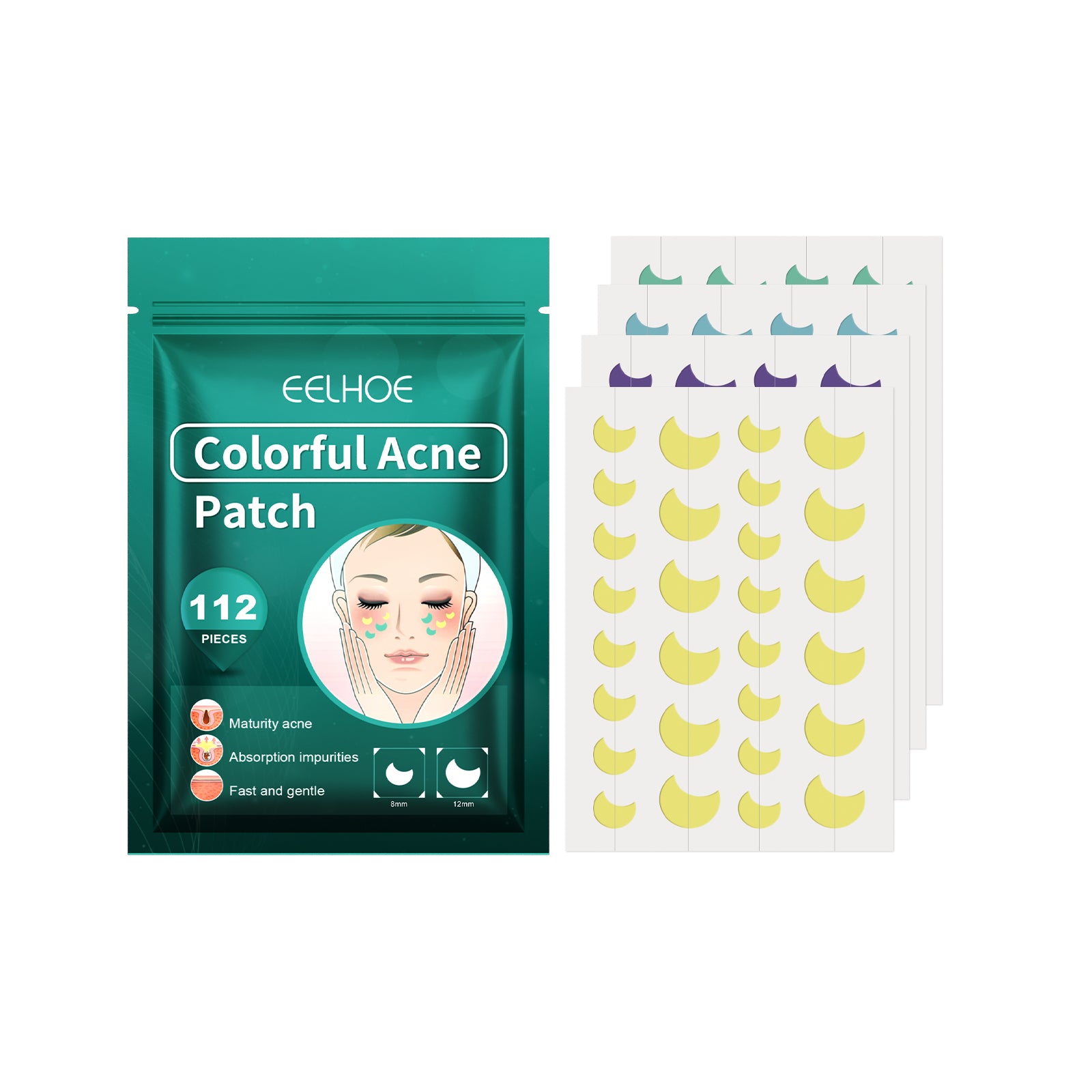 Moon Acne Patches with Salicylic Acid – Colorful Blemish Dots