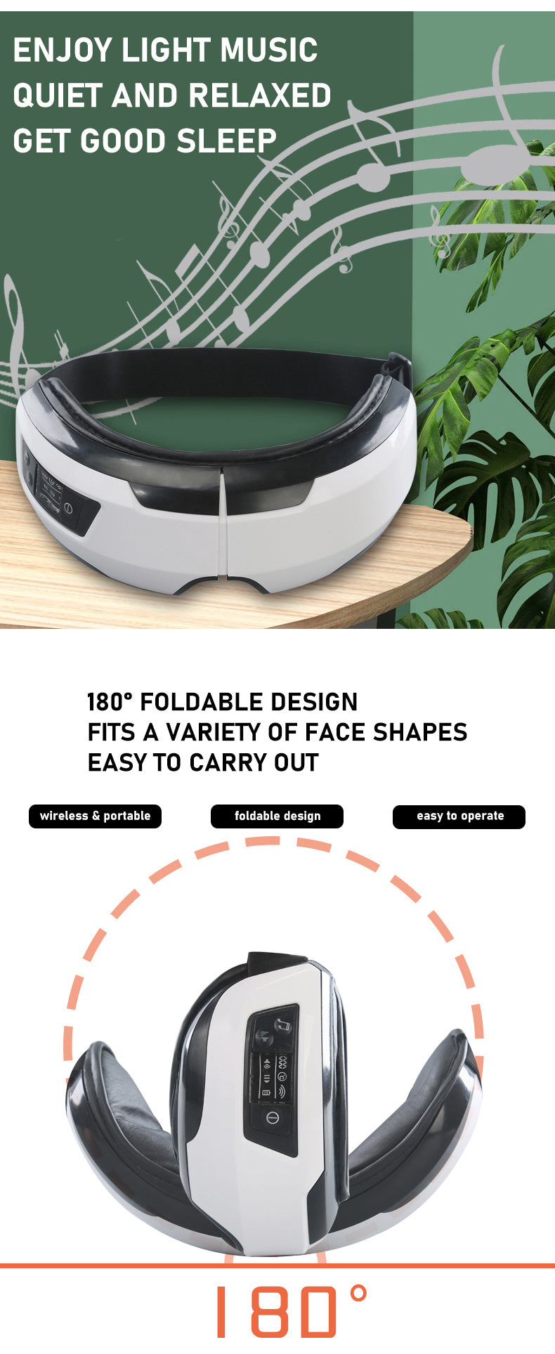 Smart Eye Massager with Heat, Vibration & Bluetooth Music